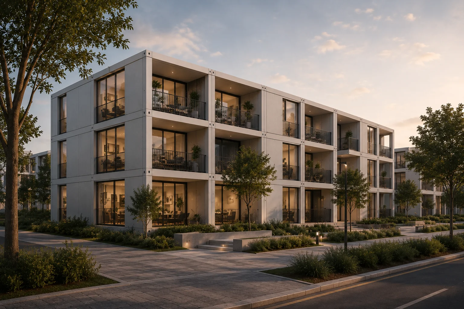 Render de bloque residencial MOAD PRO