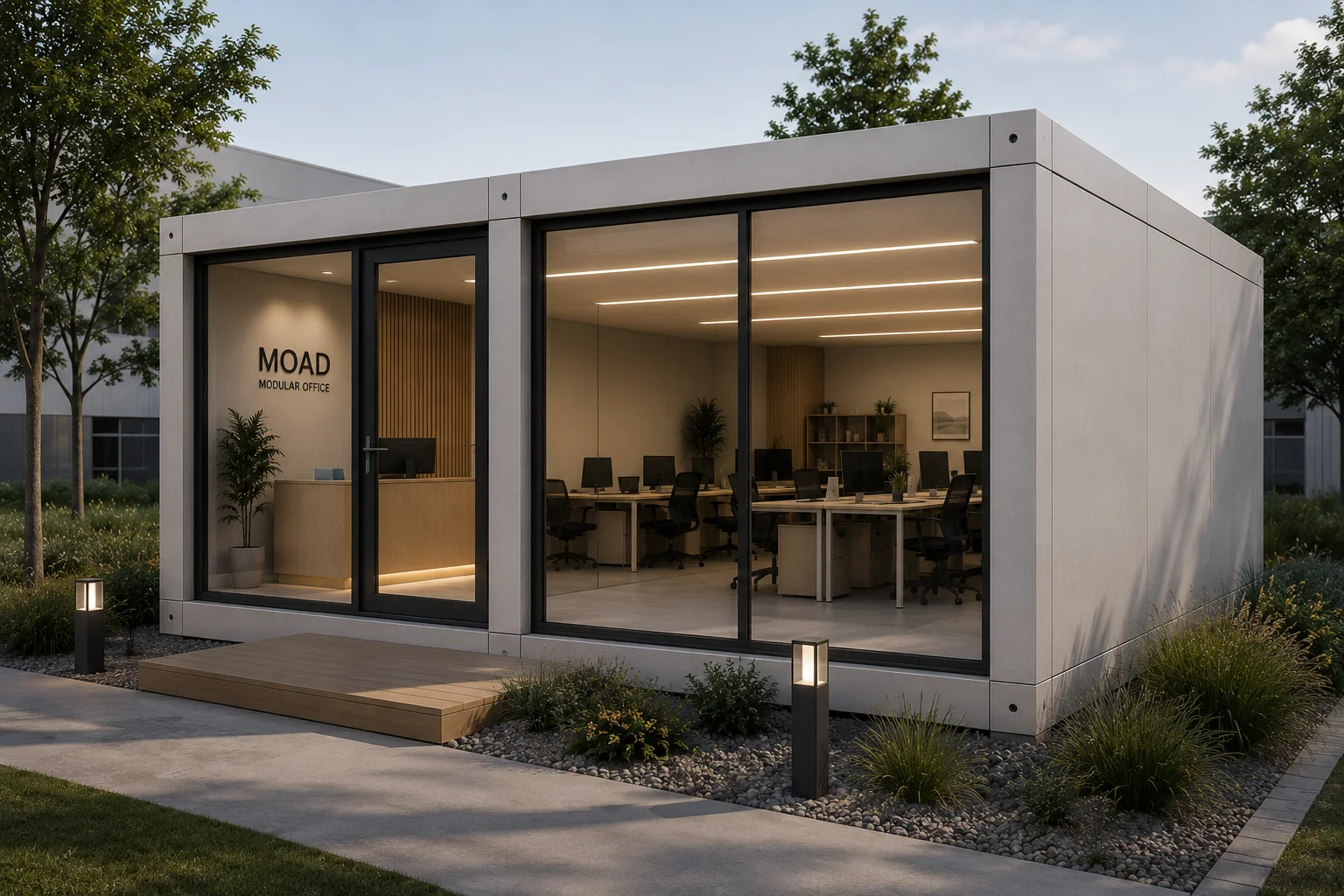 Render de oficina y espacio de trabajo MOAD PRO
